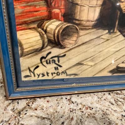 Lot 51 Sea side fishing scene print