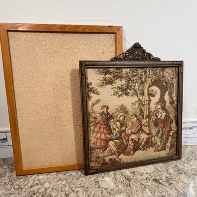 Lot 54 Peg board & Textile in frame