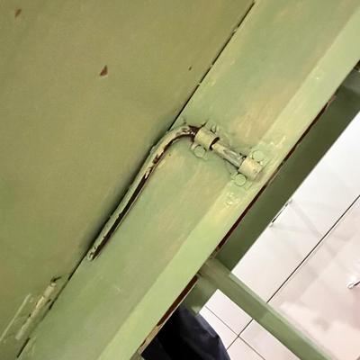 Lot 57 Green Drop leaf farm table