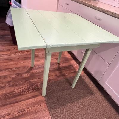 Lot 57 Green Drop leaf farm table