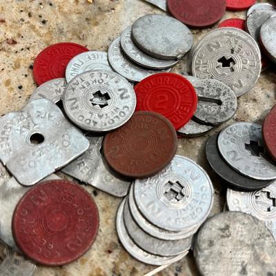 Lot 60 Jar of sales tax tokens