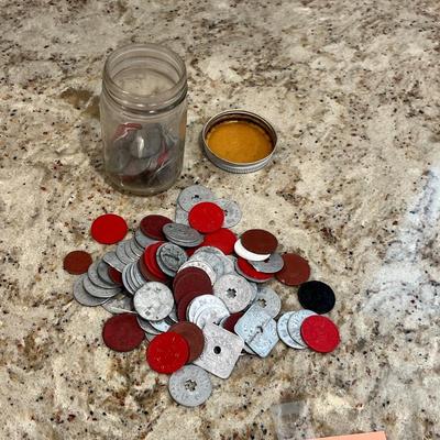Lot 60 Jar of sales tax tokens