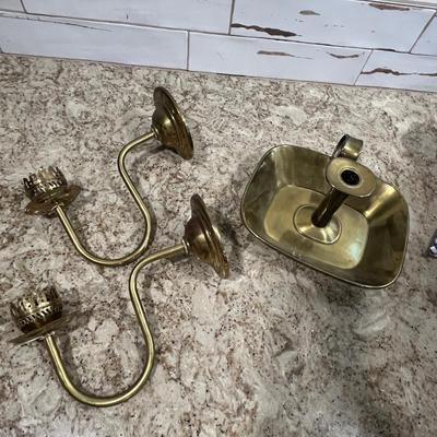 Lot 63 Brass candlesticks