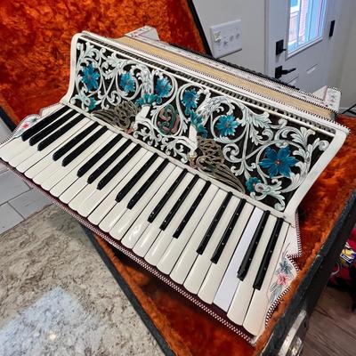 Lot 83 Great fancy MOP Italian accordion