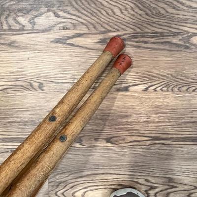 Lot 95 Antique bent wood crutches