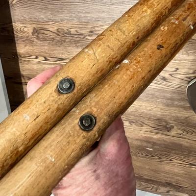 Lot 95 Antique bent wood crutches