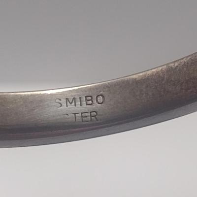 Sterling Silver Bangle Bracelet with Etched Design- Approx Total Weight 12.48 Grams (#6)