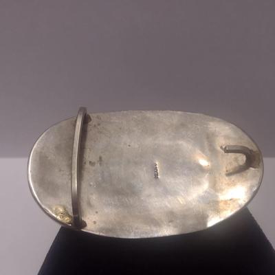 Abalone Belt Buckle- Marked 'Mexico'- Possibly Sterling (#7)