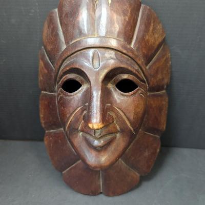 Primitive Wood Hand Carved Tribal African Mask #3
