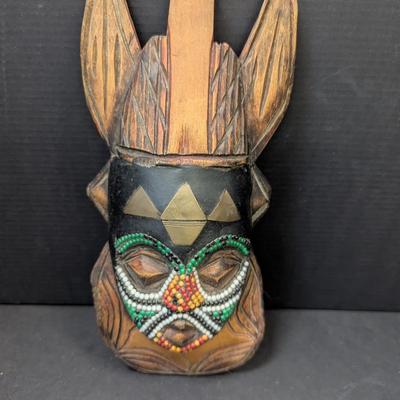 Primitive Wood Hand Carved Tribal African Mask #14