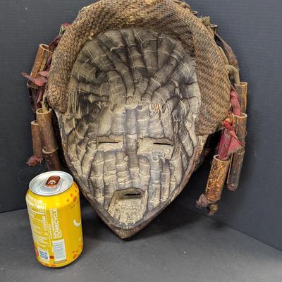 Primitive Wood Hand Carved Tribal African Mask #19
