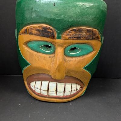 West Coast Indigenous First Nations Carved Mask Signed #22