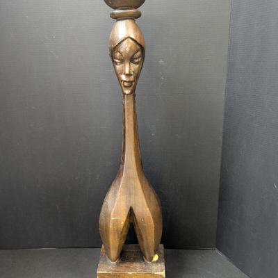 Wooden Hand Carved Figure Signed By The Artist