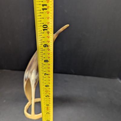 Vintage Carved Horn Heron Sculpture