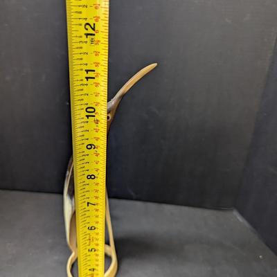 Vintage Carved Horn Heron Sculpture