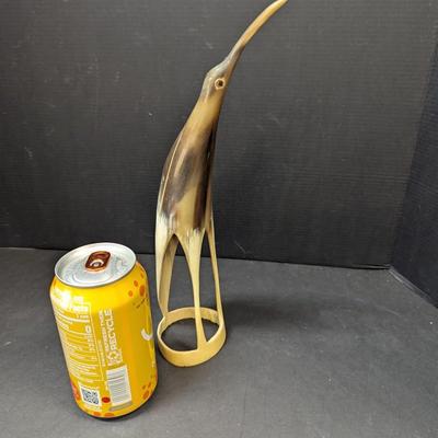Vintage Carved Horn Heron Sculpture