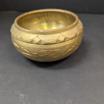 Brass Indian Etched Bowl