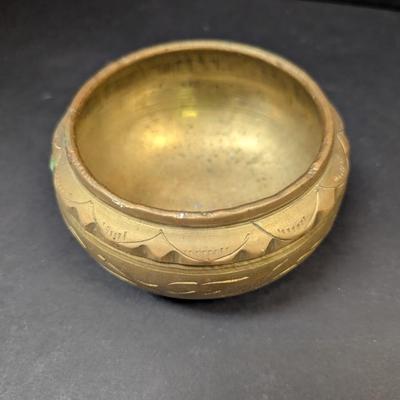 Brass Indian Etched Bowl