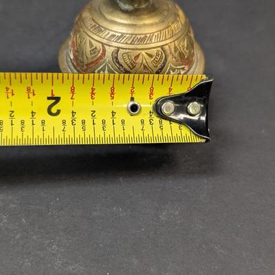 Vintage India Enameled Solid Brass Claw Bell