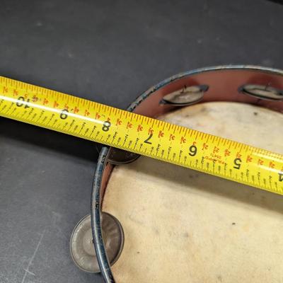 Vintage Cowhide Tambourine Old Percussion Instrument