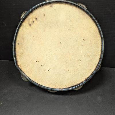 Vintage Cowhide Tambourine Old Percussion Instrument