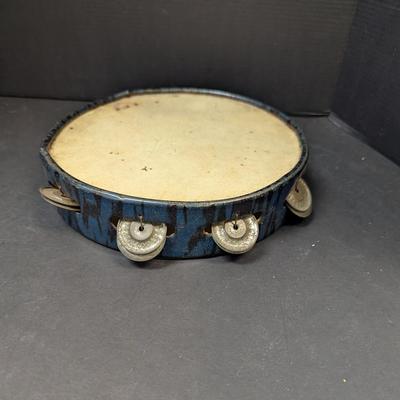 Vintage Cowhide Tambourine Old Percussion Instrument
