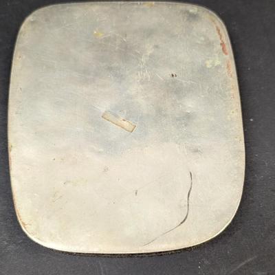 Chinese Old White & Blue Flower Graphic Porcelain Art Pewter Box