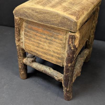 Hand Made Rustic Wood Chest Trinket Box