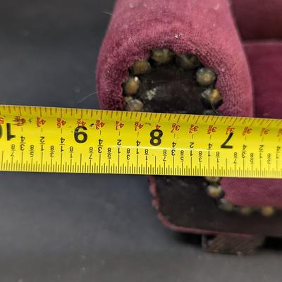 Vintage Doll Chair Wine Velvet & Wood Hand Made