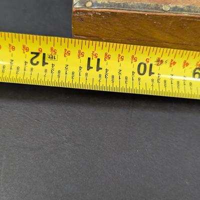 Wooden Trinket Box With Brass Inlay