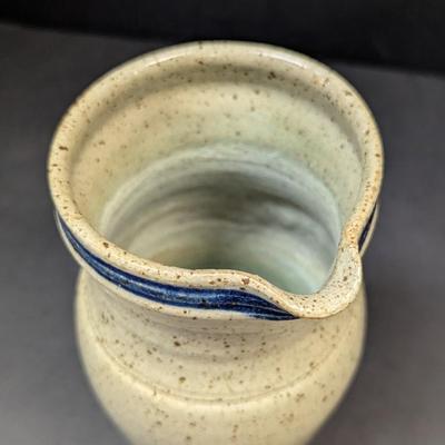 Signed Salt Glazed Stoneware Pottery Pitcher Barrington Est. 1770