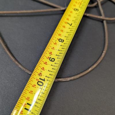 Antique Primitive Twisted Iron Rug Carpet Beater With Wooden Handle