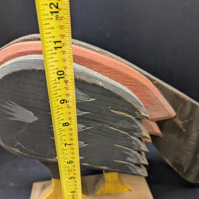 Folk Art Hand Carved Wooden Turkey