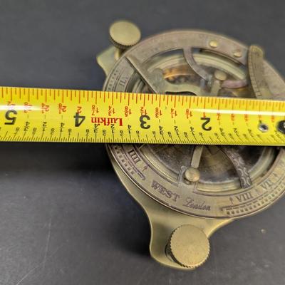 Antique Brass Sundial Compass