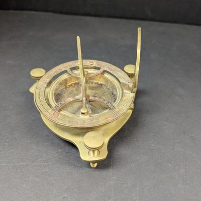 Antique Brass Sundial Compass