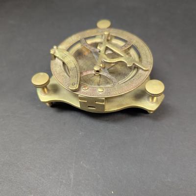 Antique Brass Sundial Compass