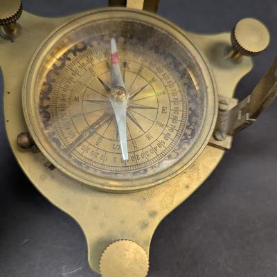 Antique Brass Sundial Compass
