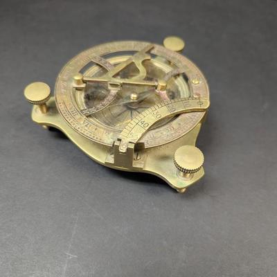 Antique Brass Sundial Compass