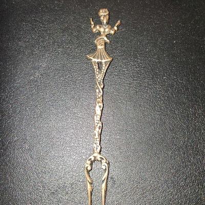 Sale Photo Thumbnail #61: Gorgeous 900 Silver Fancy Lady Collectible 900 Silver Demi Tasse Fork. Last Pic is an example
