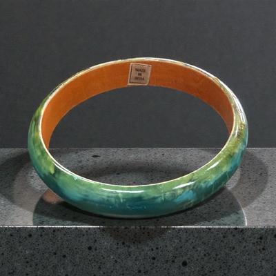 Sale Photo Thumbnail #13: Vintage Hand Painted Wooden Leopard Bangle Bracelet  3" Diameter