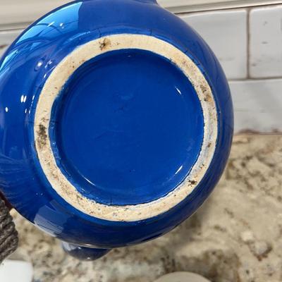 Vintage blue tea pot