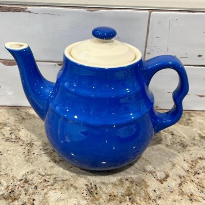 Vintage blue tea pot