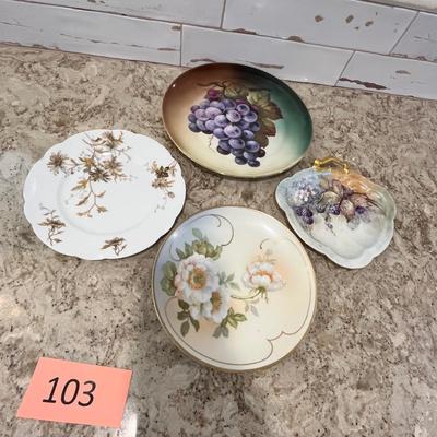 Lot 103 Hand painted plates