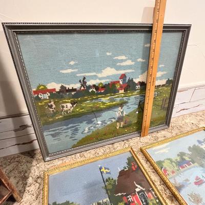 Lot 113 Crewel/ Cross Stitch framed