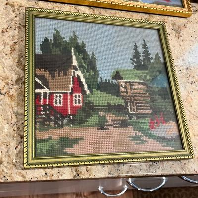 Lot 113 Crewel/ Cross Stitch framed