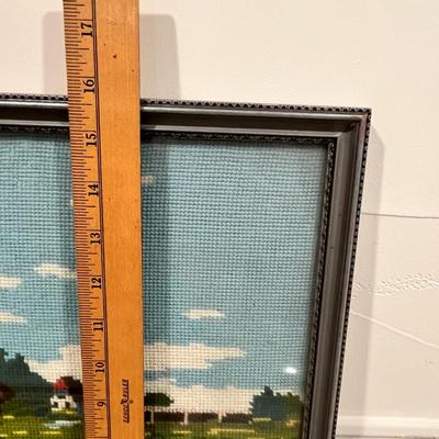 Lot 113 Crewel/ Cross Stitch framed
