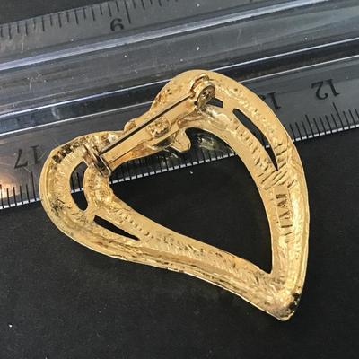 Signed a heart brooch