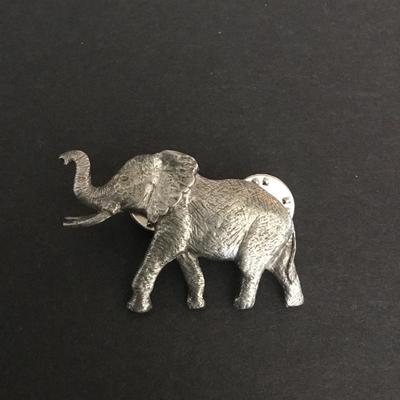 Vintage elephant, pewter pin