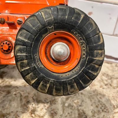 Lot 123 Vintage 1949 DOEPKE Adams Motor Road Grader Pressed Steel Model Diesel Orange