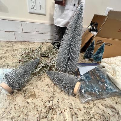 Lot 141 Bottle Brush trees & other Christmas